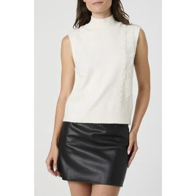 French Connection Lace Trim Sweater Vest In White