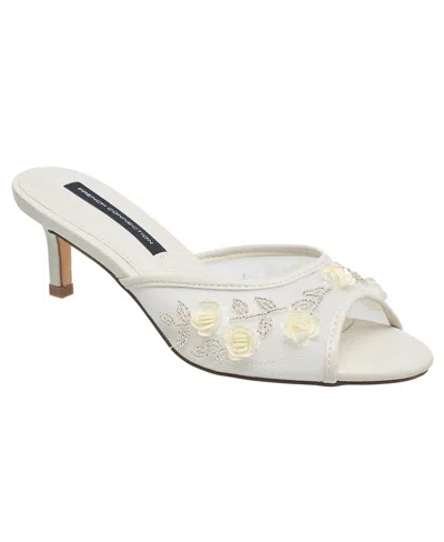 French Connection Ladies Ritz Mesh Kitten Heel In White