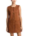 French Connection Laney Faux Suede Mini Dress In Brown