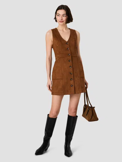 French Connection Laney Suede Patch Pocket Mini Dress In Cocoa Brown