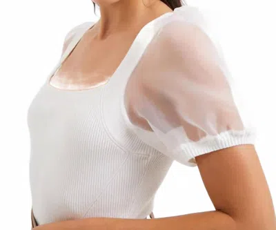 French Connection Lex Krista Organza Mix Jumper In White