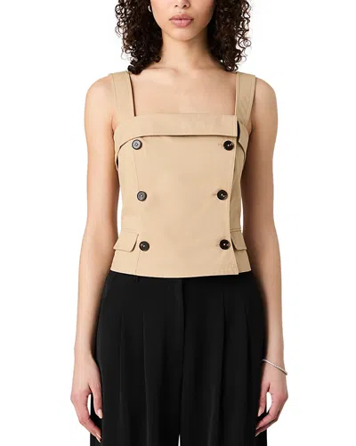 French Connection Light Weight Trench Top In Khaki