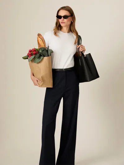 French Connection Lightweight Twill Relaxed Trousers In Blue