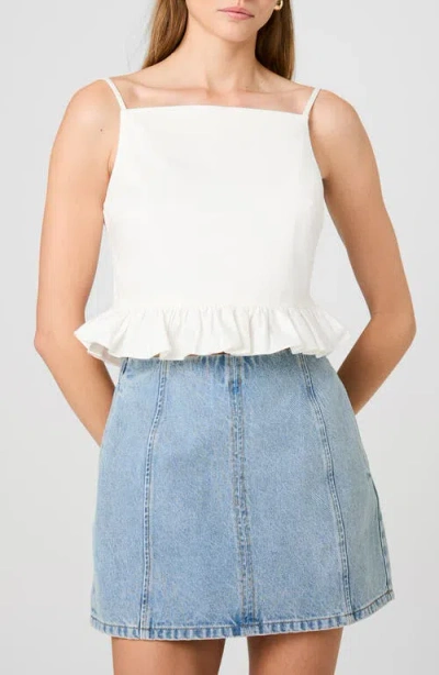 French Connection Lilah Ruffle Crop Camisole In White