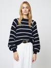 French Connection Lily Mozart Stripe Sweater In Blue