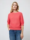 French Connection Lily Short Sleeve High Neck Top  Knitwear In Pink
