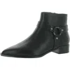 French Connection Lily Womens Leather Zipper Ankle Boots In Black