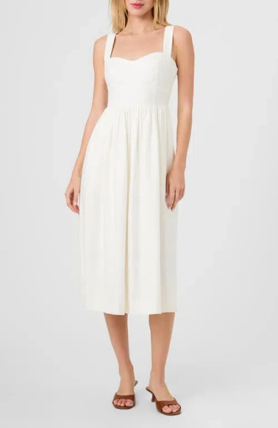 French Connection Linen Blend Midi Dress In White