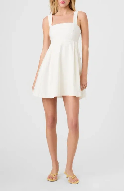 French Connection Azra Slit Front Twill Dress In Summer White
