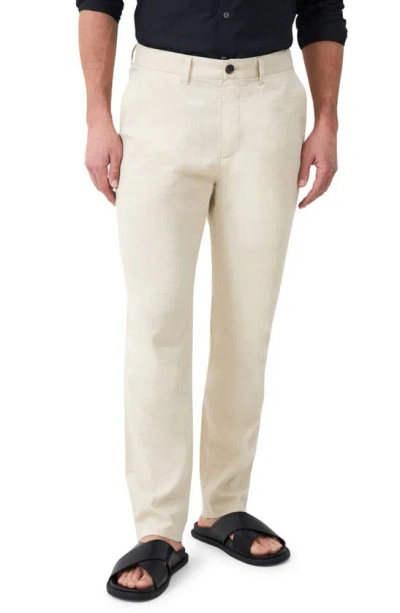 French Connection Linen Blend Trousers In Stone