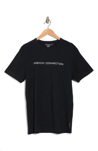 French Connection Logo Cotton Graphic T-shirt In Marine