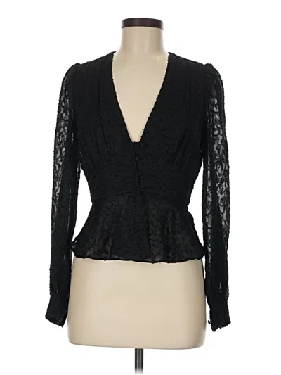 Pre-owned French Connection Long Sleeve Blouse In Black