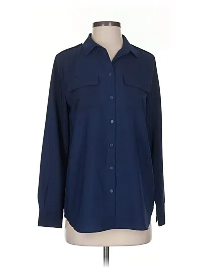 Pre-owned French Connection Long Sleeve Blouse In Blue