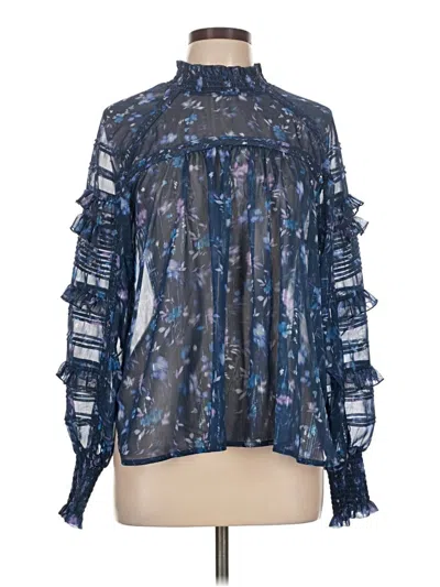 Pre-owned French Connection Long Sleeve Blouse In Blue