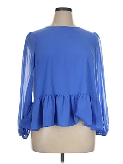 Pre-owned French Connection Long Sleeve Blouse In Blue
