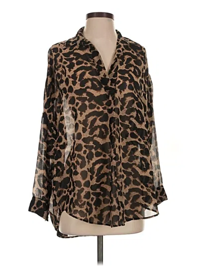Pre-owned French Connection Long Sleeve Blouse In Brown