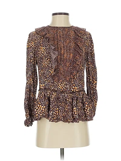 Pre-owned French Connection Long Sleeve Blouse In Brown
