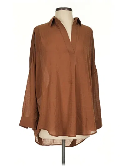 Pre-owned French Connection Long Sleeve Blouse In Brown