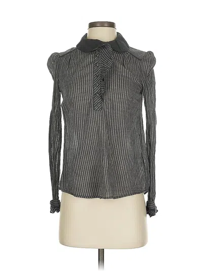 Pre-owned French Connection Long Sleeve Blouse In Gray