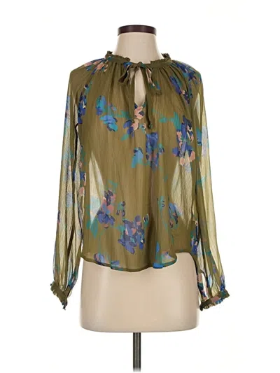 Pre-owned French Connection Long Sleeve Blouse In Green
