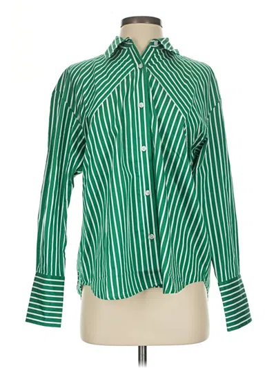Pre-owned French Connection Long Sleeve Blouse In Green