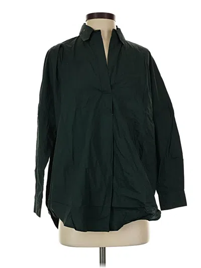 Pre-owned French Connection Long Sleeve Blouse In Green
