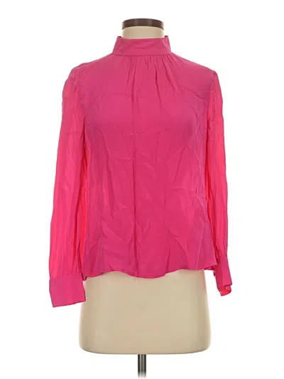 Pre-owned French Connection Long Sleeve Blouse In Pink
