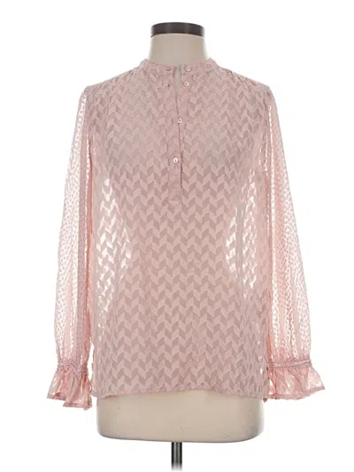 Pre-owned French Connection Long Sleeve Blouse In Pink