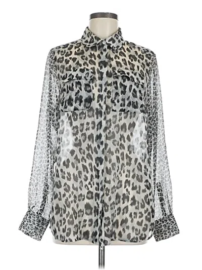 Pre-owned French Connection Long Sleeve Blouse In Silver