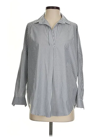 Pre-owned French Connection Long Sleeve Blouse In Silver
