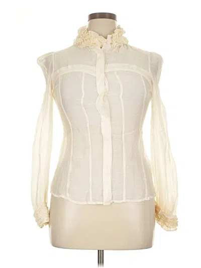 Pre-owned French Connection Long Sleeve Blouse In White