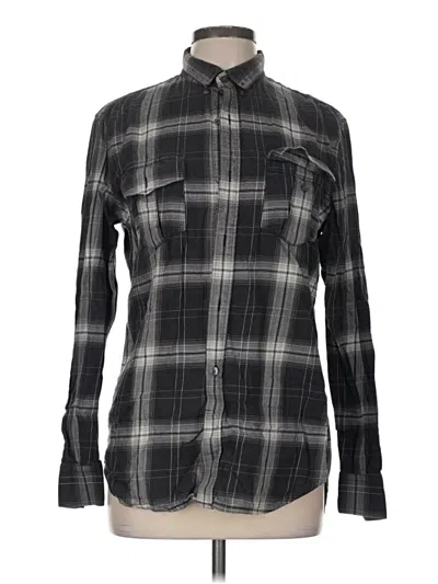 Pre-owned French Connection Long Sleeve Button Down Shirt In Black