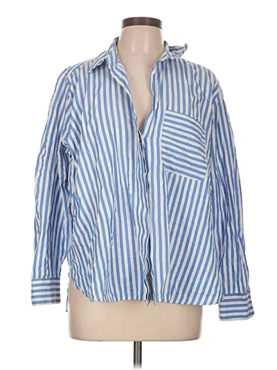 Pre-owned French Connection Long Sleeve Button Down Shirt In Blue