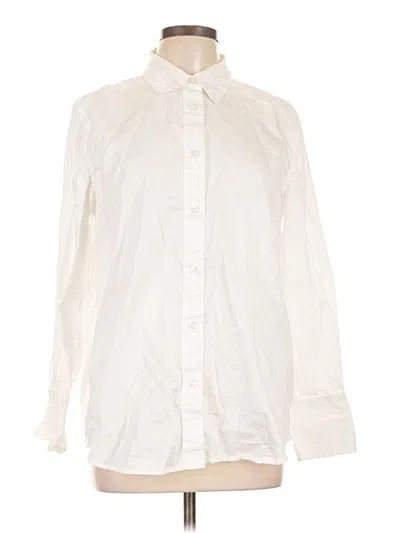 Pre-owned French Connection Long Sleeve Button Down Shirt In Ivory