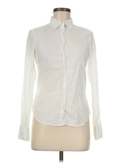 Pre-owned French Connection Long Sleeve Button Down Shirt In Ivory