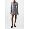 French Connection Long Sleeve Faux Wrap Sweater Dress In Gray