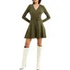 French Connection Babysoft Wrap Mini Dress Olive Night In Green