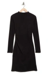 French Connection Ennis Long Sleeve Satin Minidress In Black