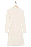 French Connection Long Sleeve Ruched A-line Dress In Neutral