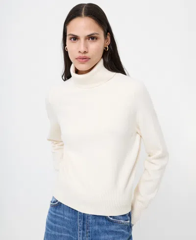French Connection Long Sleeve Sweater Top In White