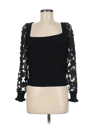Pre-owned French Connection Long Sleeve Top Black Sweetheart Neckline Tops
