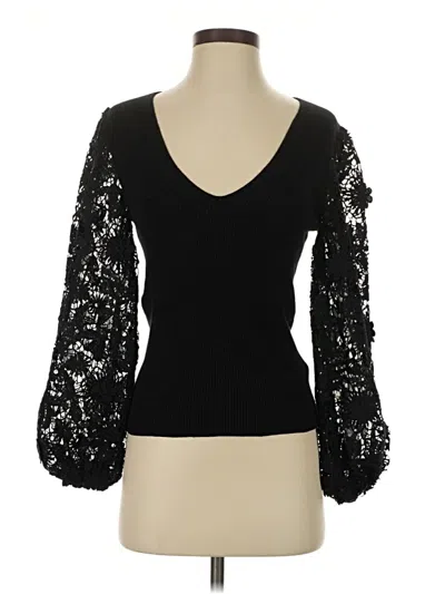 Pre-owned French Connection Long Sleeve Top Black Sweetheart Neckline Tops