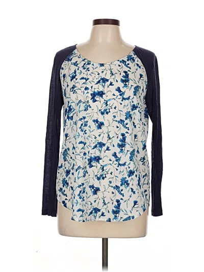 Pre-owned French Connection Long Sleeve Top Blue Scoop Neck Tops