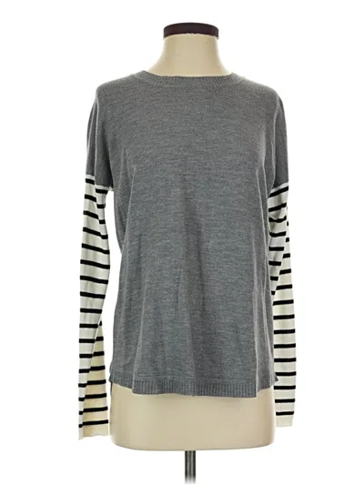 Pre-owned French Connection Long Sleeve Top Gray Crew Neck Tops