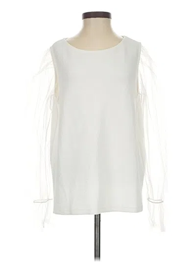 Pre-owned French Connection Long Sleeve Top Ivory Boatneck Tops