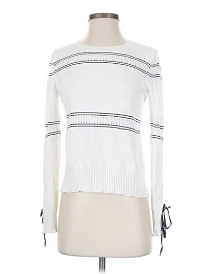 Pre-owned French Connection Long Sleeve Top White Boatneck Tops