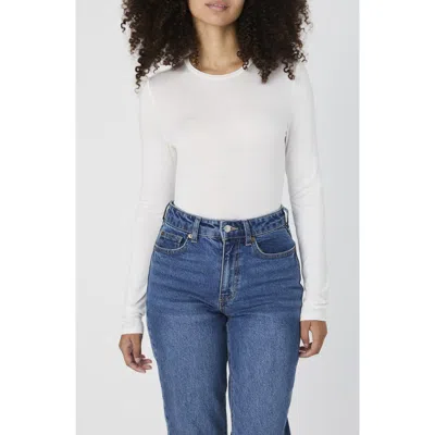 French Connection Long Sleeve Top In Winter White