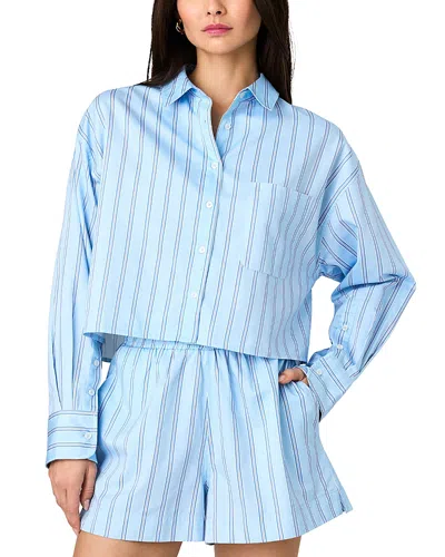 French Connection Lorenzo Stripe Cropped Shirt In Stripe Multi