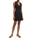 French Connection Lula Sundae Scalloped Sheath Mini Dress In Black In Black