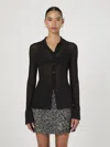 French Connection Sheer Blouse In Black